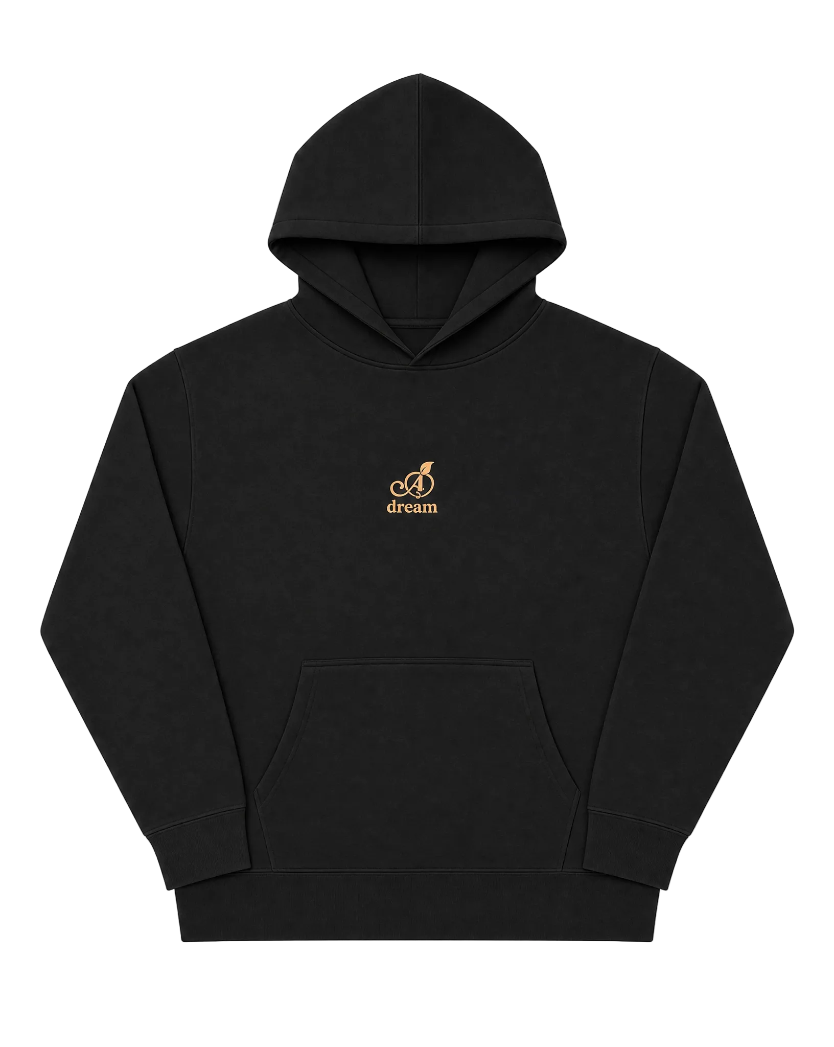 Black hoodie with A peach logo and text "Dream"