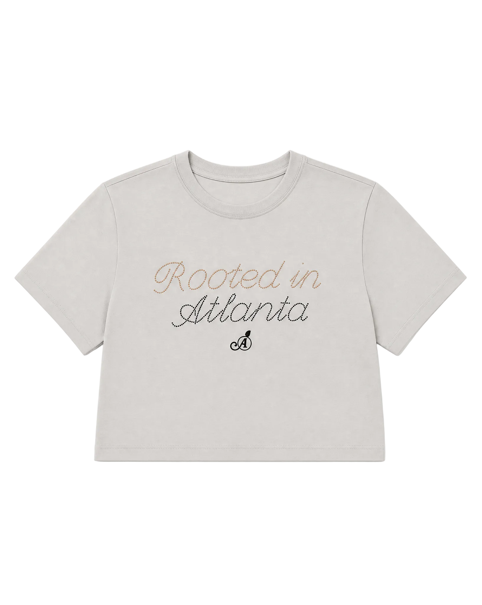 Beige t-shirt with 'Rooted in Atlanta' text