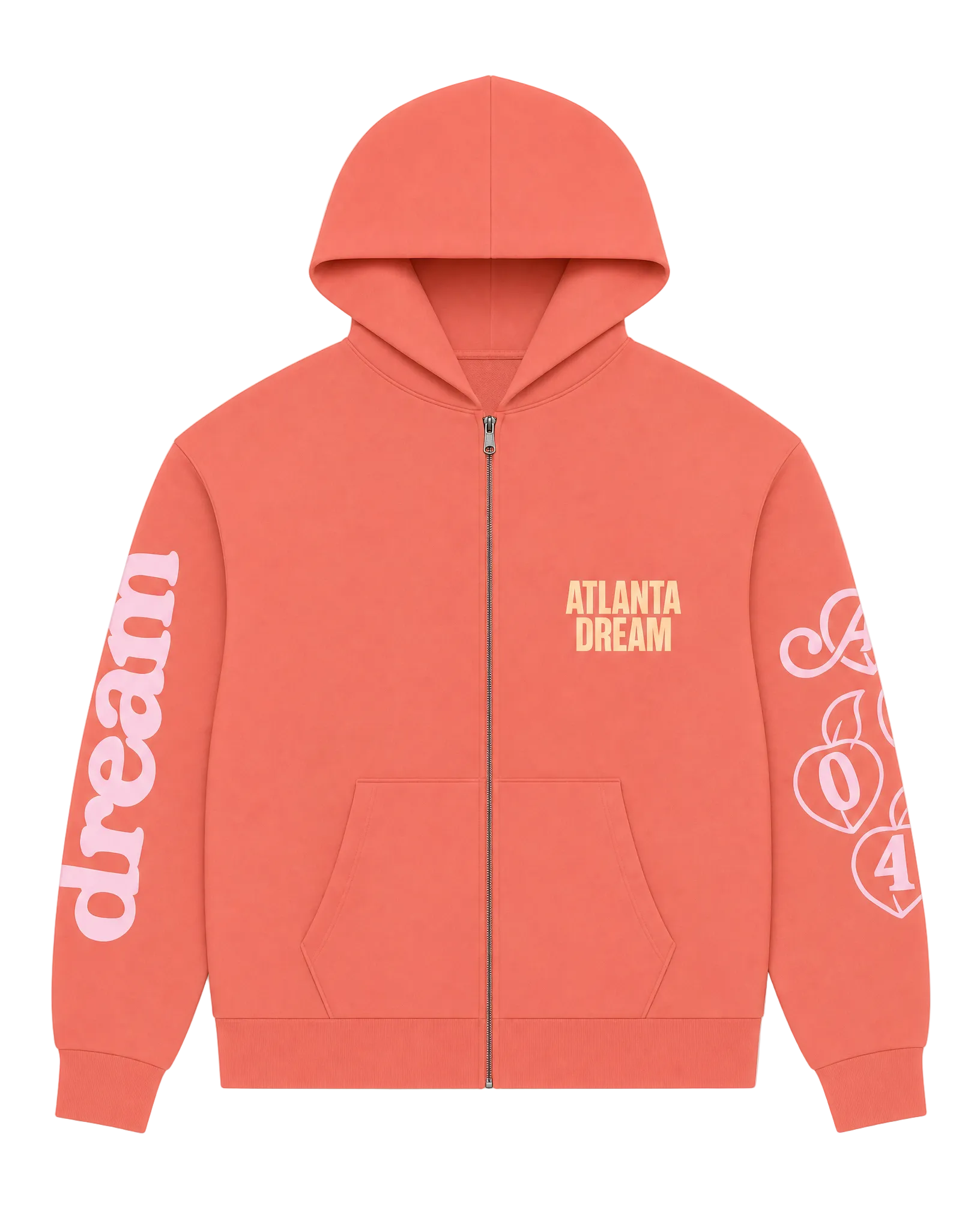 Coral hoodie with 'Atlanta Dream' branding