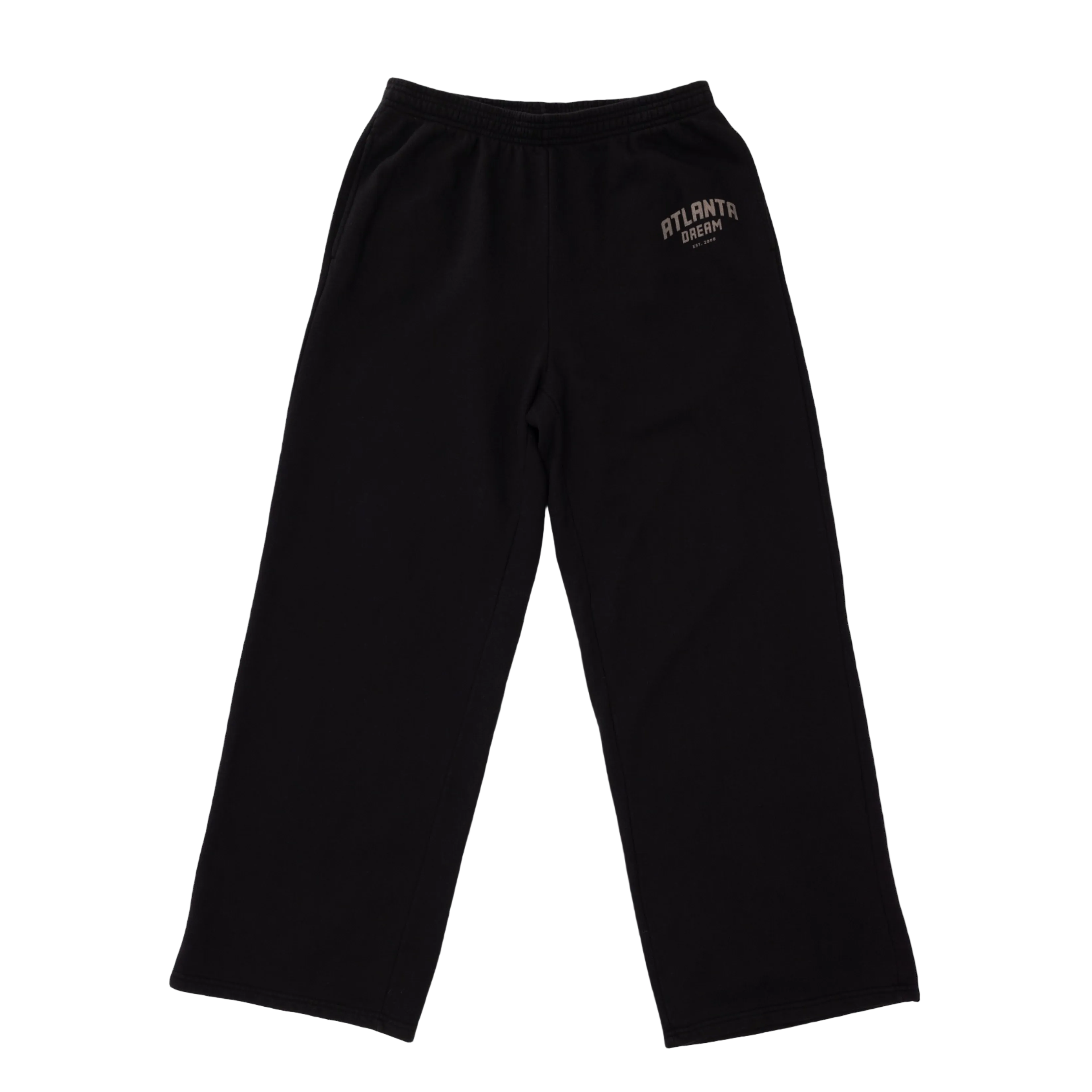 Black pants with a logo
