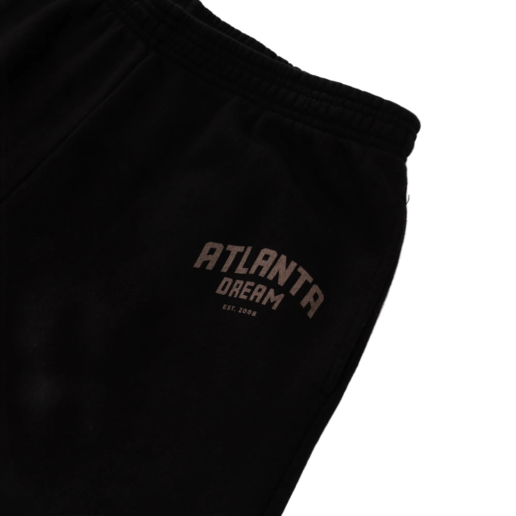 Black sweatpants with 'Atlanta Dream' text 