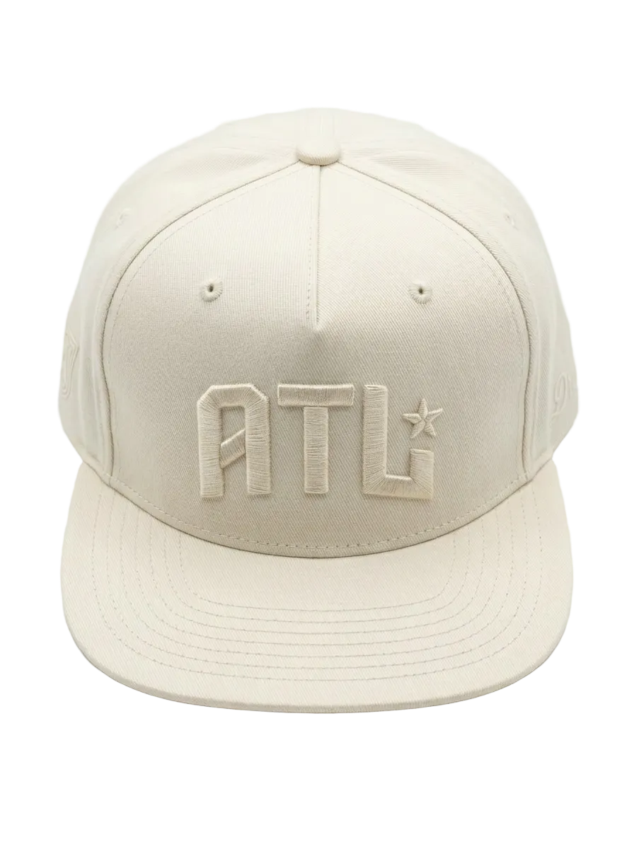 Cream hat with "ATL" text