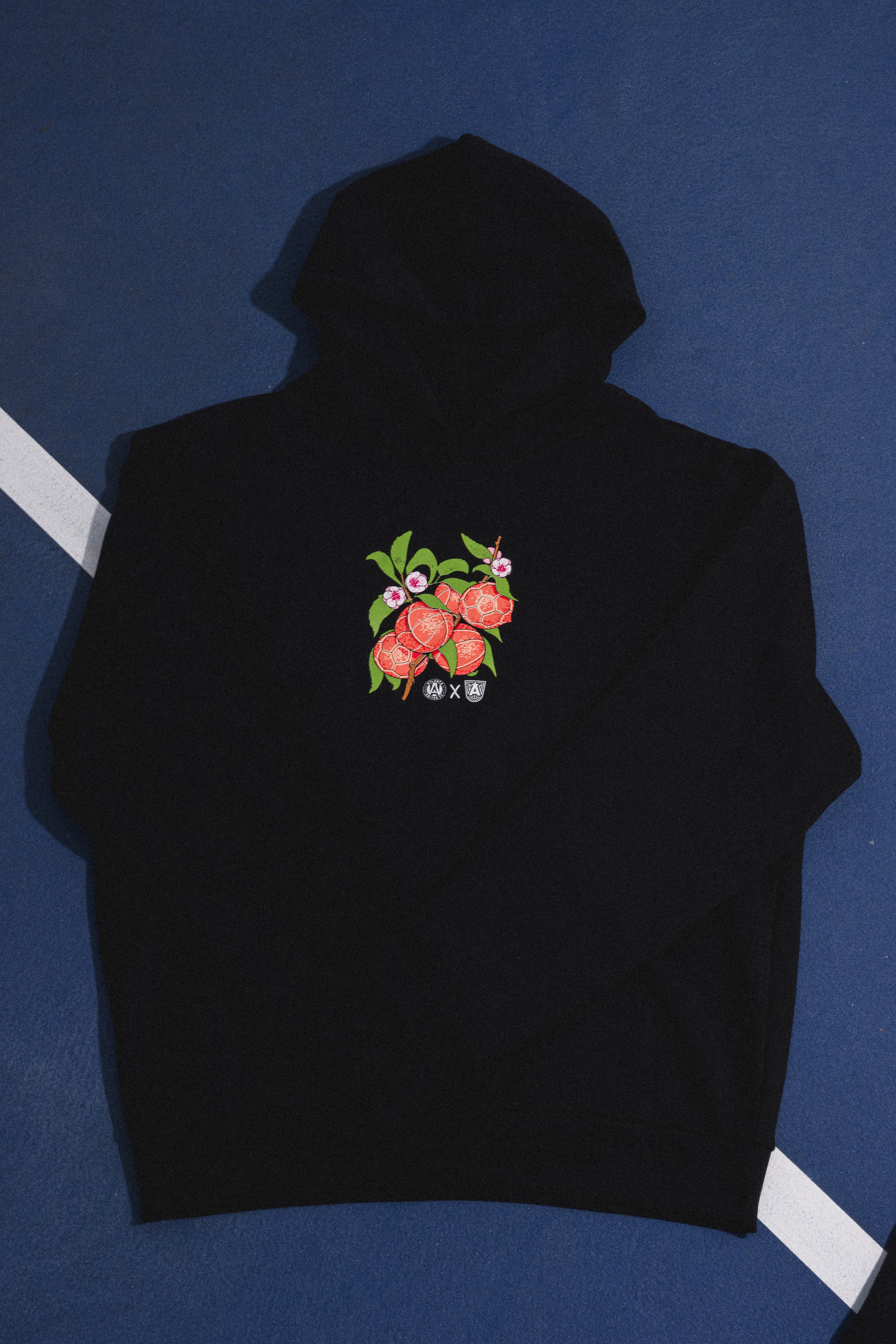 Black hoodie with floral design 