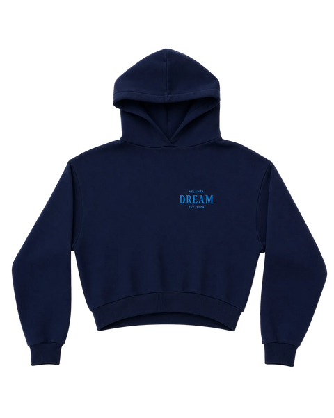 Dream Essential Cropped Hoodie Navy – Atlanta Dream