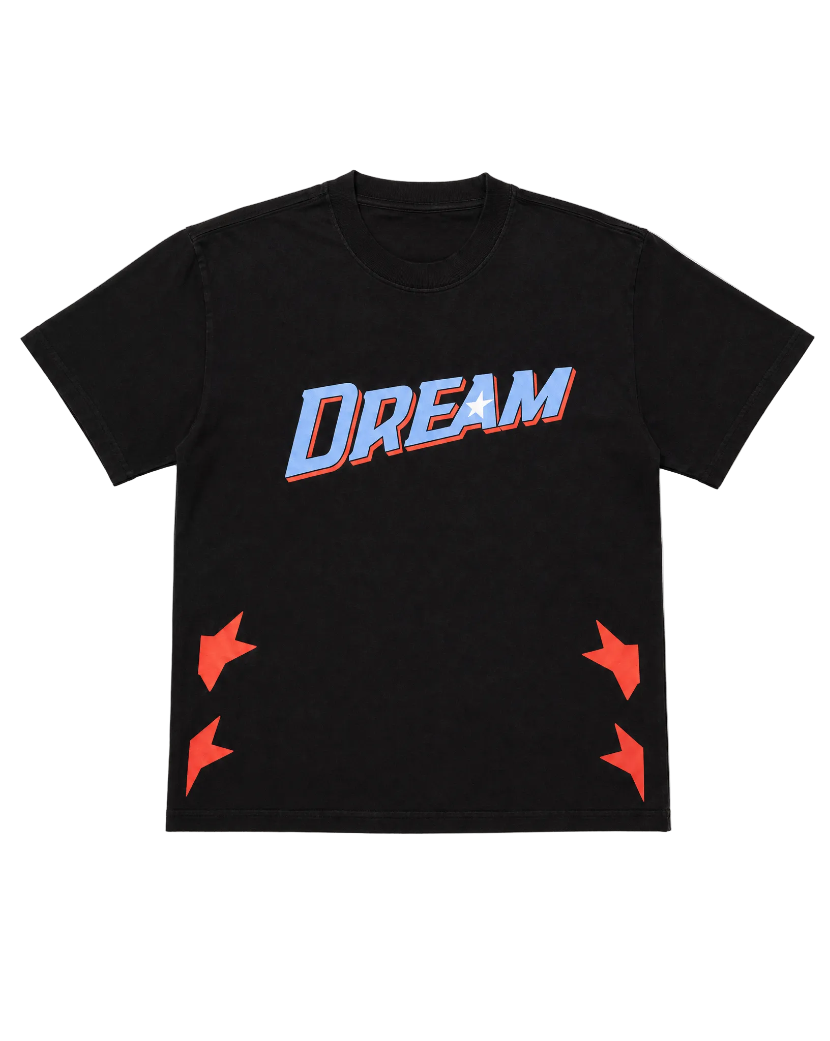 Black t-shirt with 'DREAM' printed on it