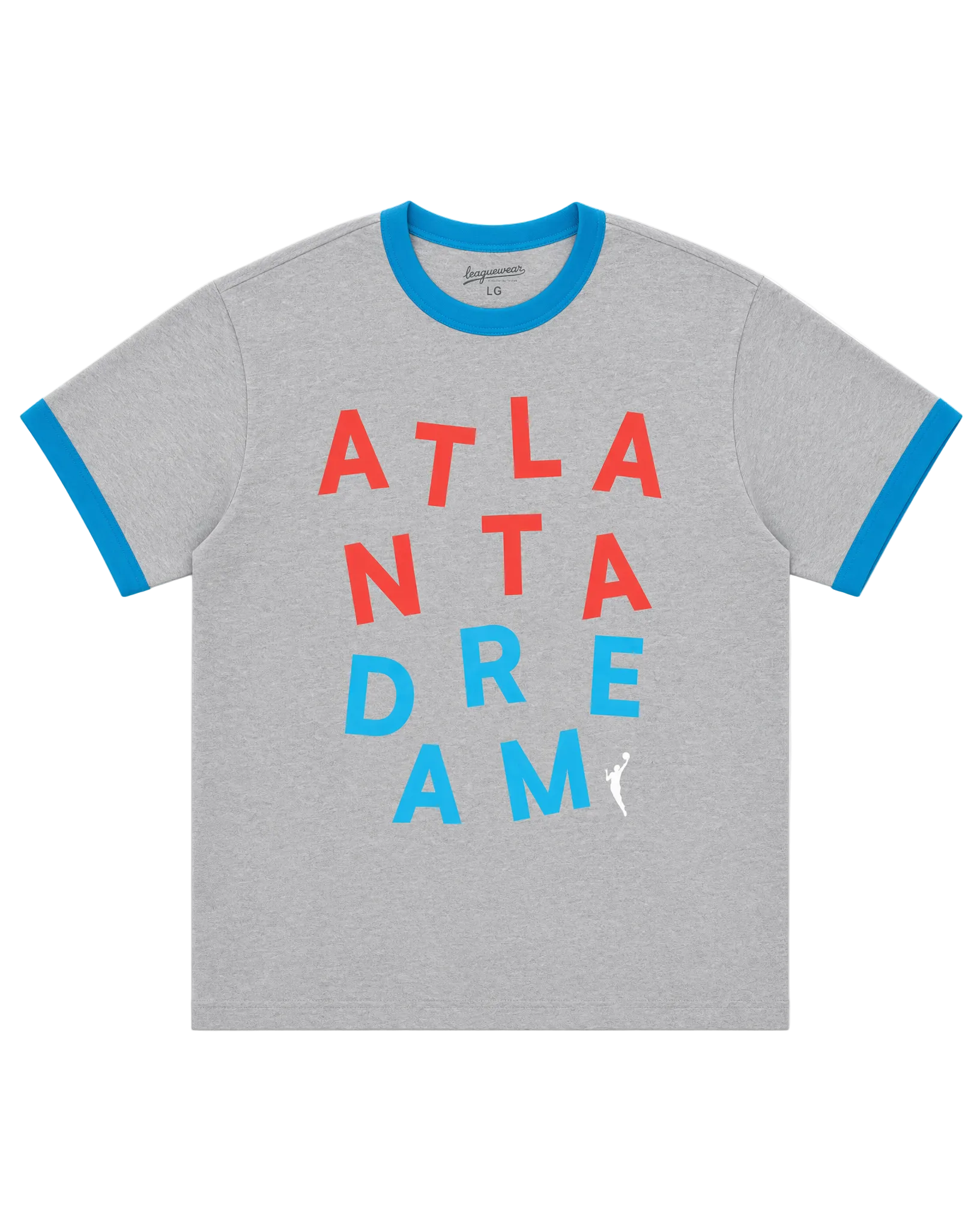Gray t-shirt with colorful 'Atlanta Dream' text 