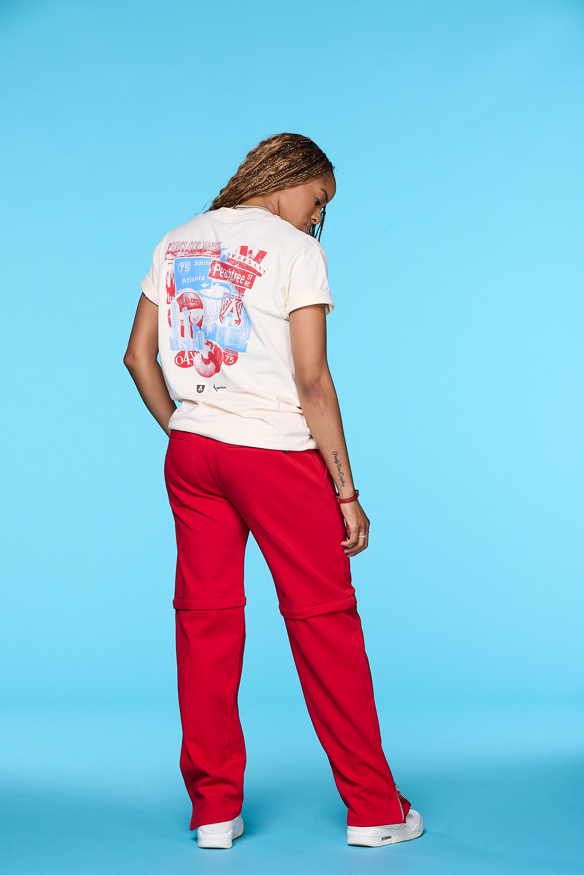 Image of Jordin Canada wearing "Just a Girl From 404" T-Shirt.