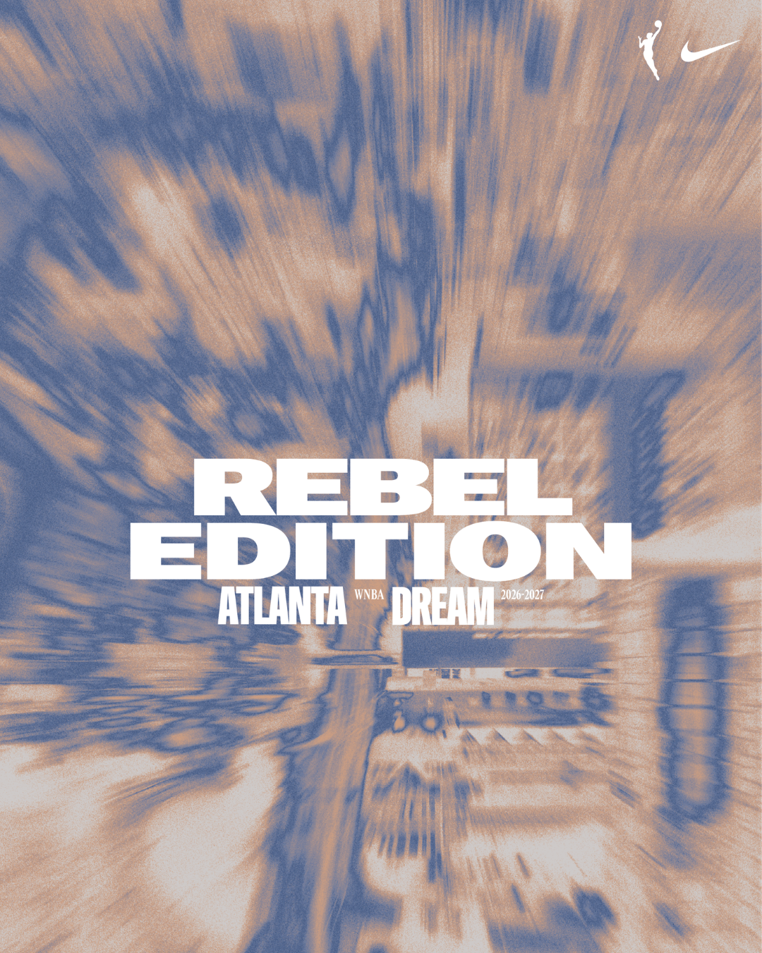 Nike Rebel Edition Atlanta Dream basketball court with abstract design